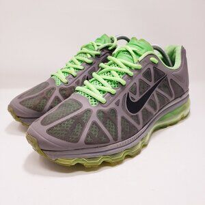 Nike Air Max+ 2011 Cool Grey Neon Lime mens 10